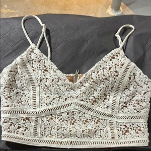 Kendall & Kylie Cream Sleeveless Bustier Camisole
